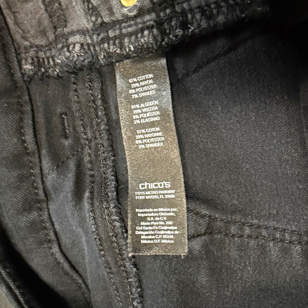 Chico's So Slimming Women's Size 12 Black Straight Leg Stretch Pants - Picture 9 of 11